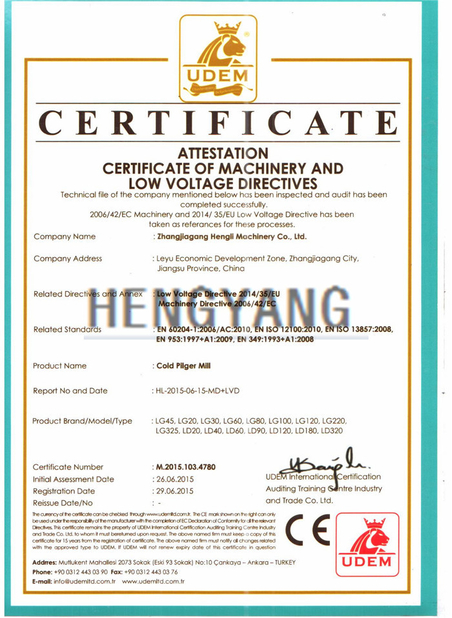 China Zhangjiagang Hengli Technology Co.,Ltd certificaten